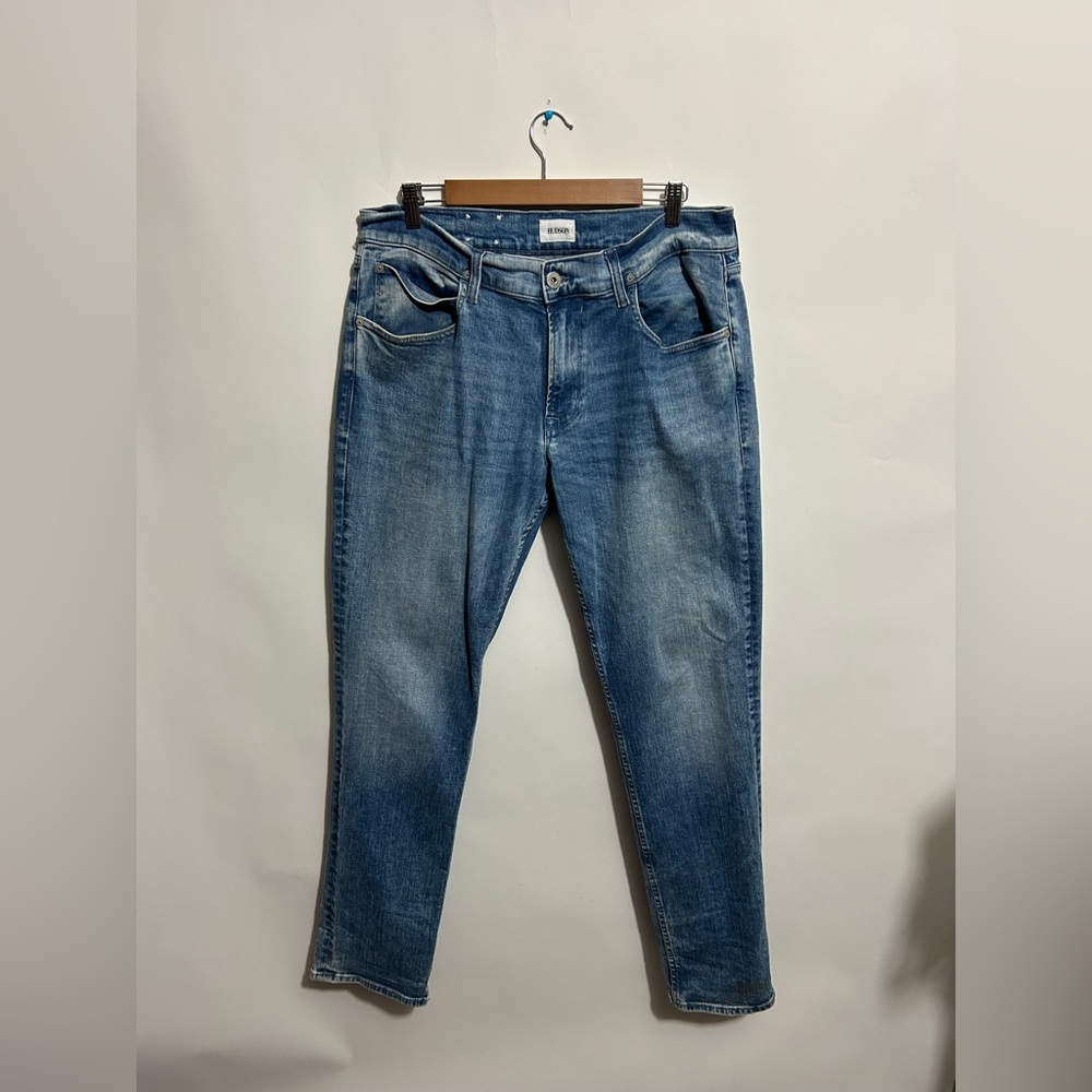 Hudson Men’s Blake Slim Straight Leg Light Wash Jeans Size 36x32